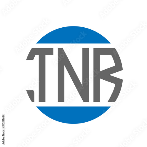 TNR letter logo design on white background. TNR creative initials circle logo concept. TNR letter design. photo