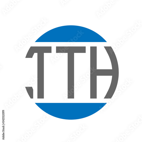 TTH letter logo design on white background. TTH creative initials circle logo concept. TTH letter design. photo