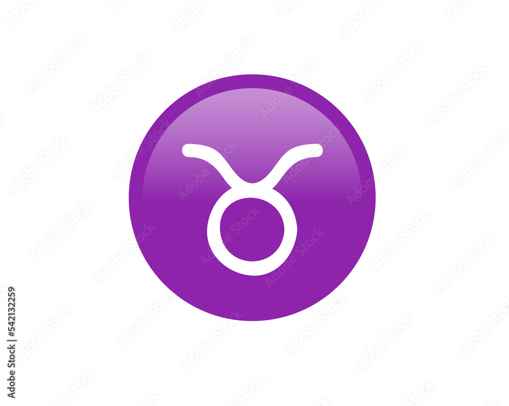 Purple Taurus astrological sign icon in the Zodiac, represents bull on transparent background Purple Taurus astrological sign icon in the Zodiac, represents bull on transparent background