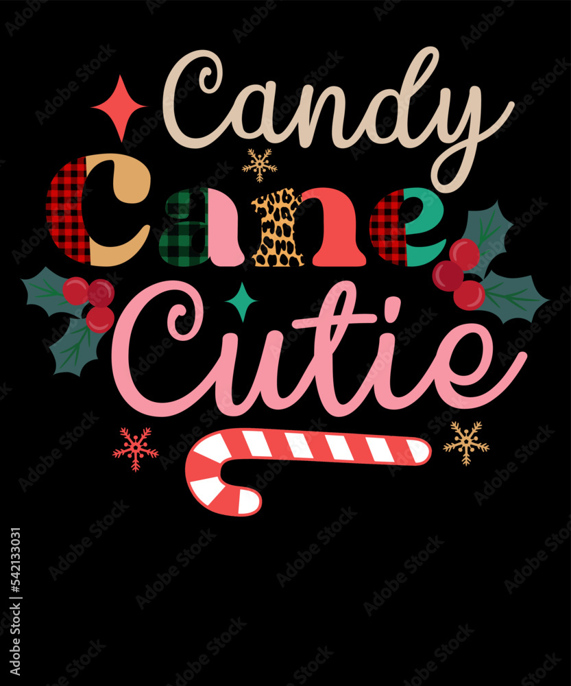 Obraz premium Candy Cane Cutie Retro Christmas Shirt Gift For Her Christmas T shirt Design