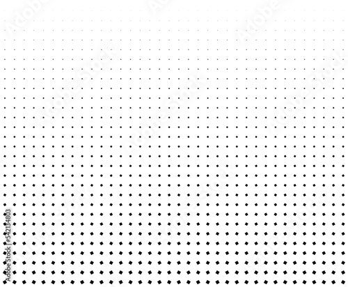 Geometric pattern of black figures on a white background. Seamless in one direction.Scale method