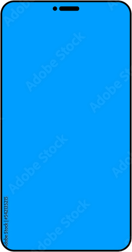 iPhone 14 vector illustration smartphone icon with blue background