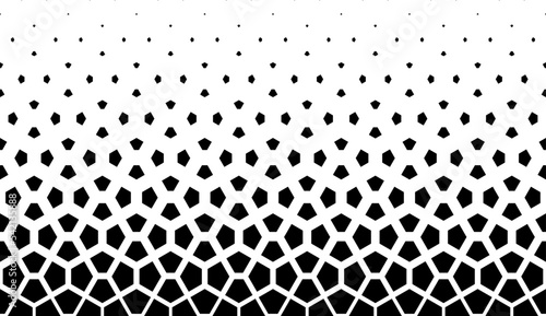 Geometric pattern of black figures on a white background.Arabic ornament.Option with a SHORT fade out.24 figurs in height.SCALE method