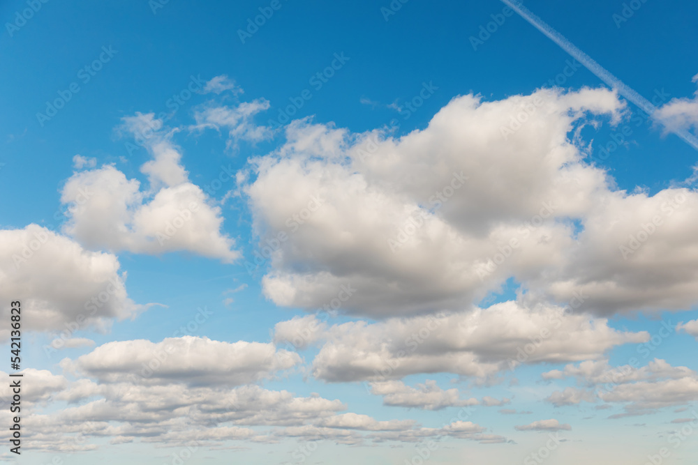 Blue sky with clouds. Horizon. Azure heaven with cloudscape with copy space. Concept of freedom and heaven Blue sky with clouds. Horizon. Azure heaven with cloudscape with copy space. Concept of freedom and heaven