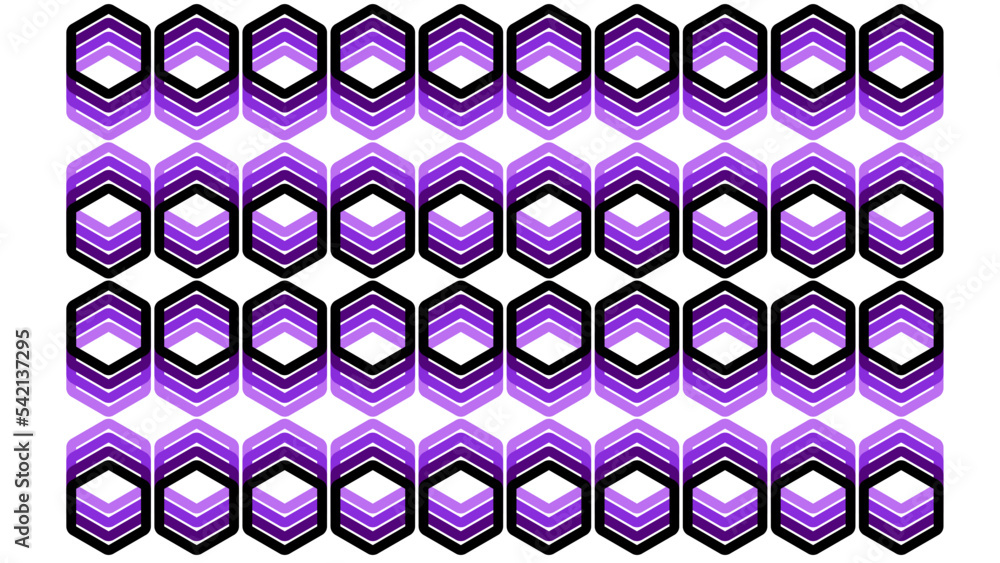 Regular hexagon motif background with dark purple to light purple color gradations. Regular hexagon motif background with dark purple to light purple color gradations.