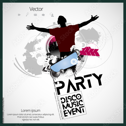 Nightlife and music festival concept. Vector illustration ready for banner or poster