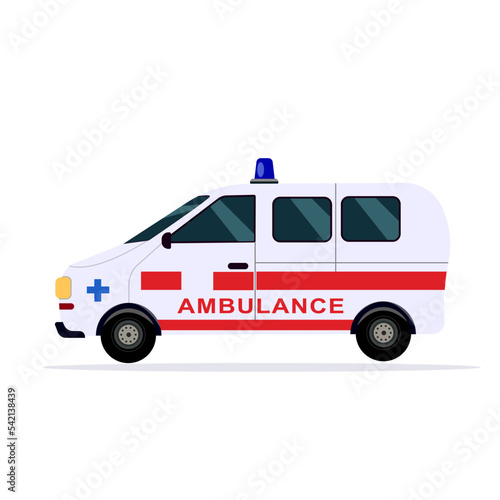 Fototapeta Naklejka Na Ścianę i Meble -  Vector illustration of an ambulance car