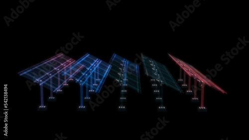 Solar Panel Concept. Seamless loop 4k 60fps animation