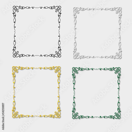 set of multi-colored frames, in the style of an ornament