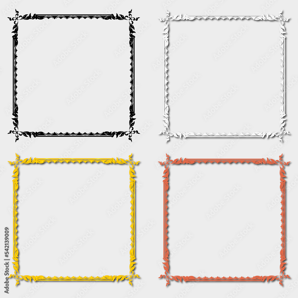 set of multi-colored frames, in the style of an ornament set of multi-colored frames, in the style of an ornament