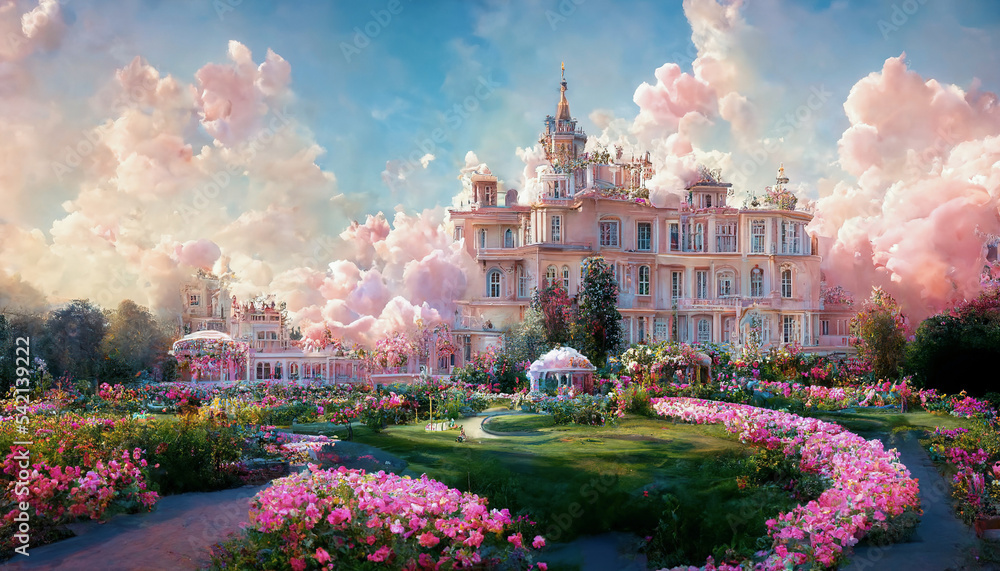 Victorianstyle royal palace that looks like it was from a fairy tale