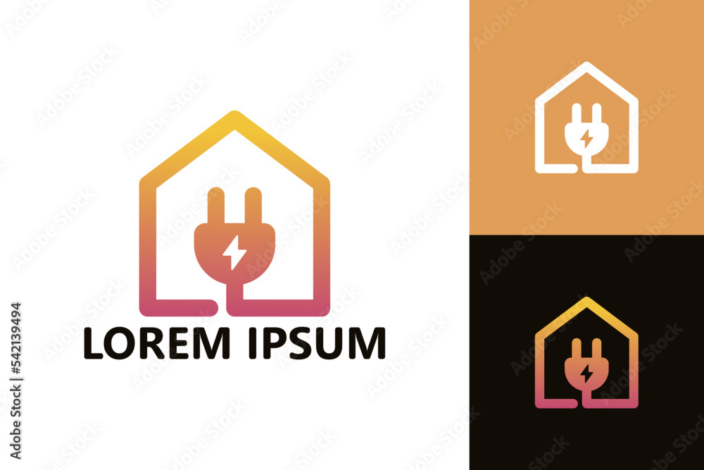 Electricity house logo template design vector Electricity house logo template design vector