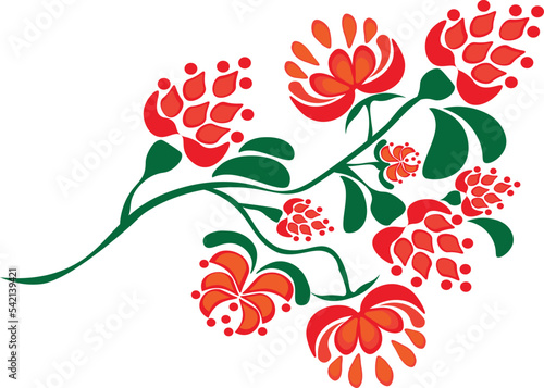 red flowers on a white background