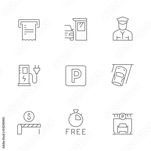 Set line icons of parking