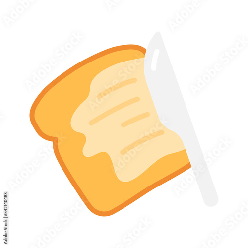 Bread with butter. French-toast icon. Butter sandwich.
