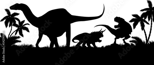 A dinosaur animal silhouettes background landscape scene