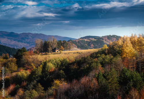 Colorful autumn landscape. Romania landscape