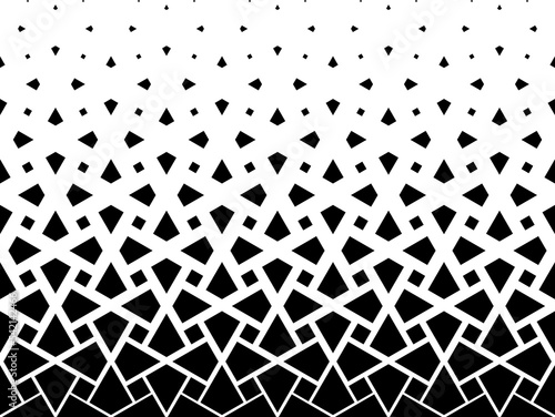 Geometric pattern of black figures on a white background.Arabic ornament.Option with a AVERAGE fade out.31 figurs in height.SCALE method photo