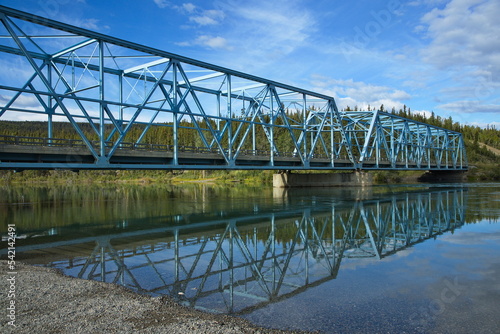 Road bridge on Alaska Highway over Yukon-Kuskokwim Delta,Yukon,Canada,North America 