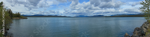 Panoramic view of Marsh Lake in Yukon,Canada,North America 