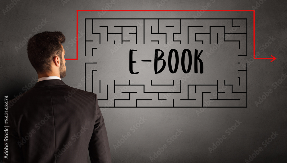 businessman drawing maze concept businessman drawing maze concept