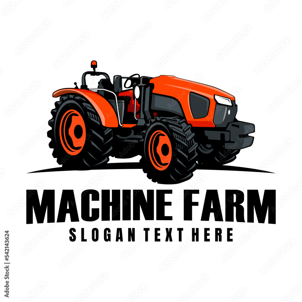 machine farm logo icon design vector