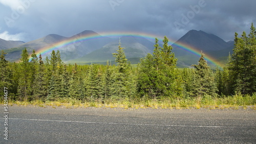 Beautiful rainbow in Muncho Lake Provincial Park,British Columbia,Canada,North America
 photo