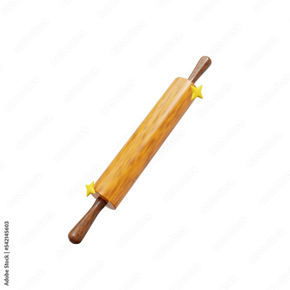 Fototapeta premium 3d rendering rolling pin illustration object