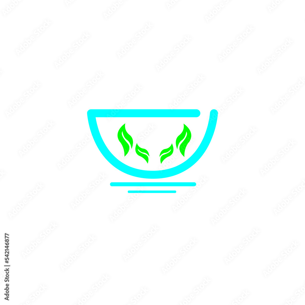 Bowl and leaf logo vector design for business Bowl and leaf logo vector design for business