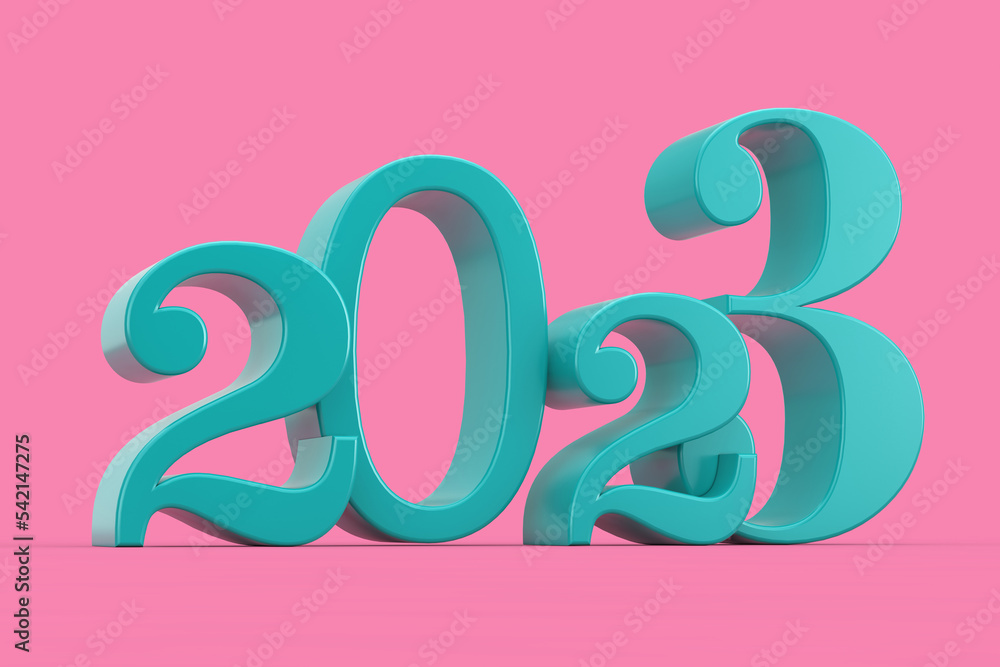 2023 New Year Blue Sign in Duotone Style. 3d Rendering 2023 New Year Blue Sign in Duotone Style. 3d Rendering