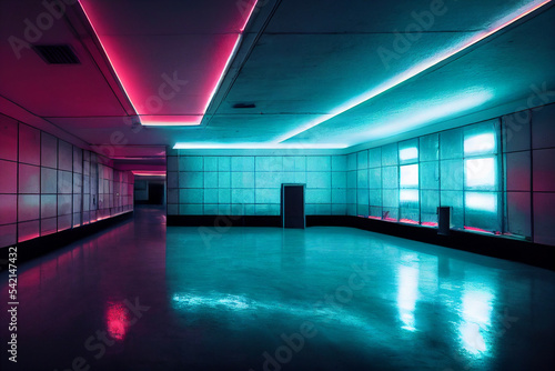 neon lights in the corridor