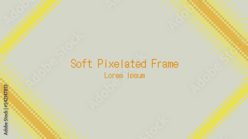 Abstract Pixelated Glowing Orange Light background with light grey background