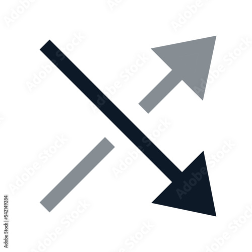 Simple shuffle the list arrow dark icon. Different ways arrow actions vector icon.