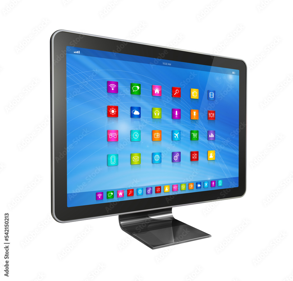 3D TV - Computer - apps icons interface - isolated on transparent background 3D TV - Computer - apps icons interface - isolated on transparent background