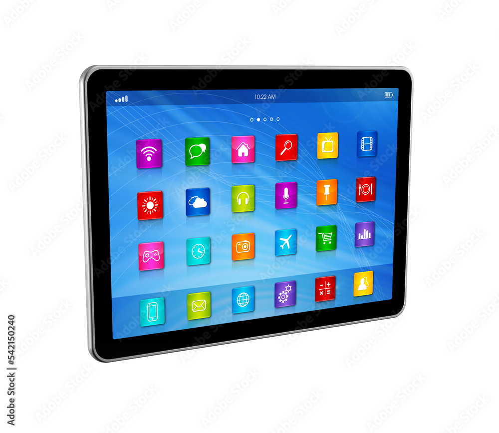 Digital Tablet PC Computer - apps icons interface Digital Tablet PC Computer - apps icons interface