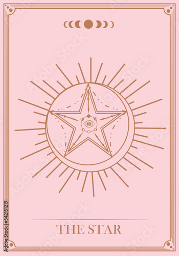 Tarot Card Minimalist Vector Illustration, The Star