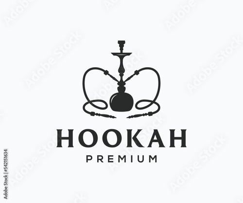 Hookah logo and icon template. Shisha logo design. Smoking logo design template