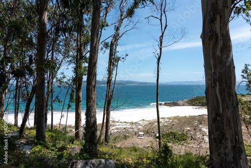 Playa nudista de Figueiras, en las islas Cíes, también conocida como playa de los Alemanes (Galicia, España)