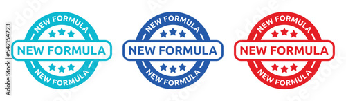 New formula sign set. New formula round badge isolated on white background.