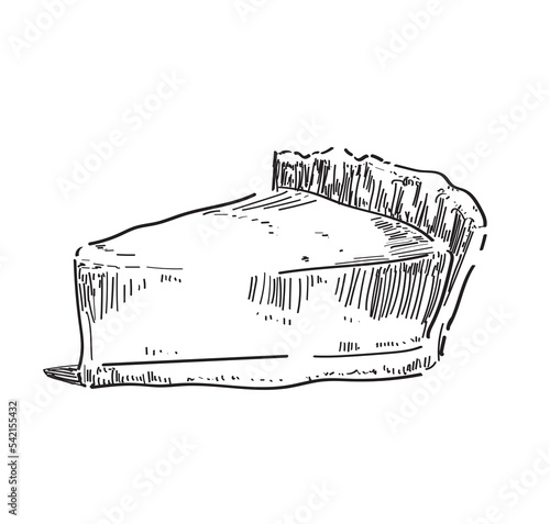 cheesecake vector black and white linear drawing dessert sweet illustration sugar food isolated on white background