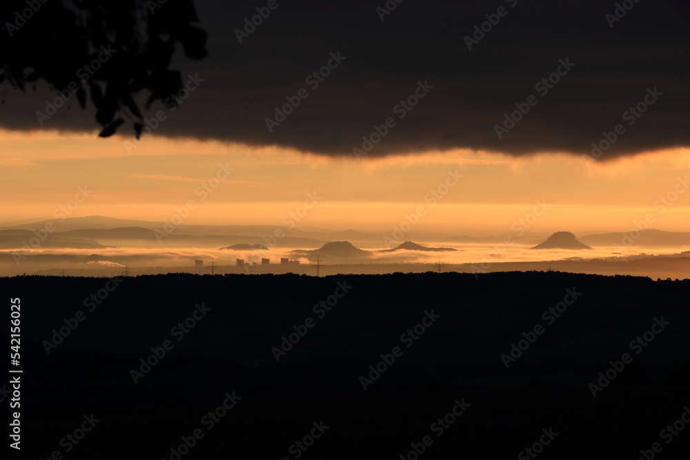 Panoramic view of the Saxon Switzerland in Germany Panoramic view of the Saxon Switzerland in Germany