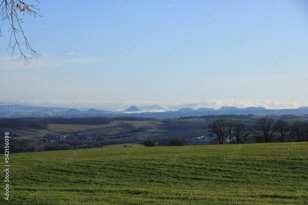 Panoramic view of the Saxon Switzerland in Germany Panoramic view of the Saxon Switzerland in Germany