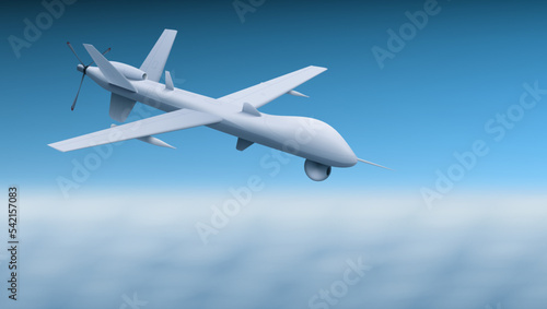 3D Abstract Unmanned Military Drone Scan Territory