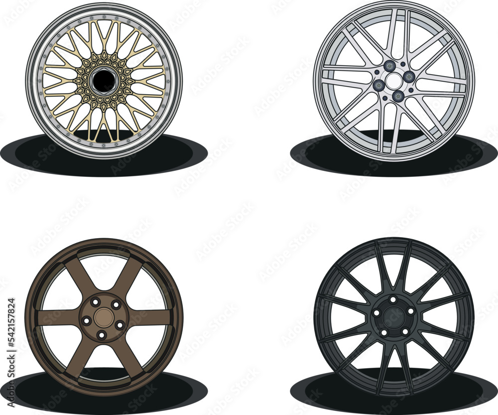 Rims isolated flat design vector