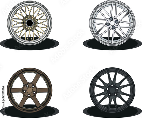 Rims isolated flat design vector