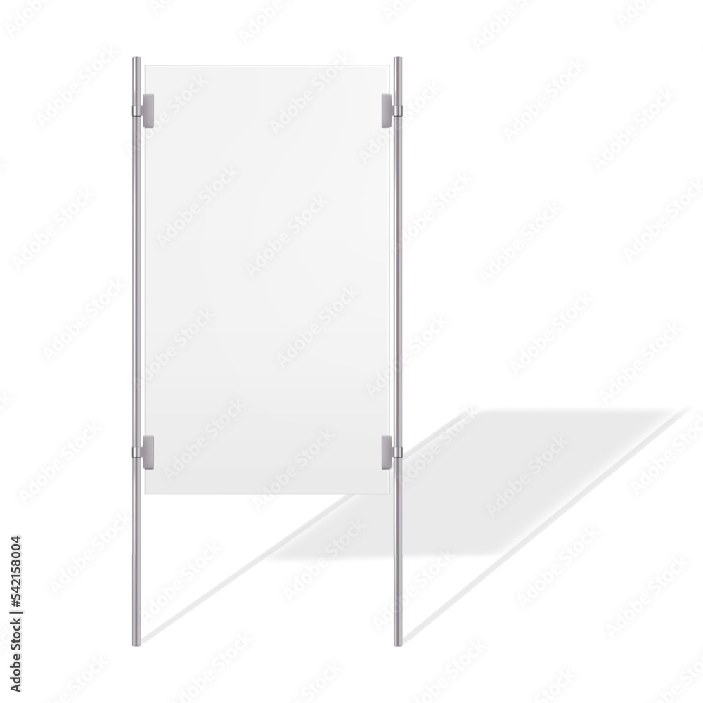Blank white outdoor sign vector mock-up. Empty billboard mockup. City street advertising banner. Template for design Blank white outdoor sign vector mock-up. Empty billboard mockup. City street advertising banner. Template for design