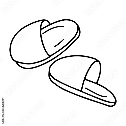 Home slippers. Clothes for the home. Vector graphics on a white background.