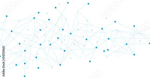 Blue network. Abstract connection on white background. Network technology background with dots and lines for desktop. Ai background. Modern abstract concept. Line background, network technology vector