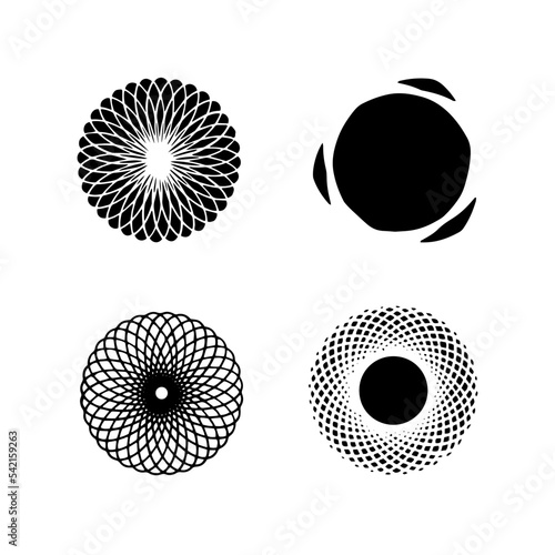 Set of different linear form inspired by brutalism, collection strange wireframes vector 3d 
geometric shapes, distortion and transformation of figure.