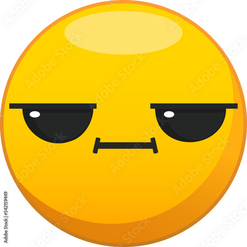 Illustration of bored face. Emoji for a chat.